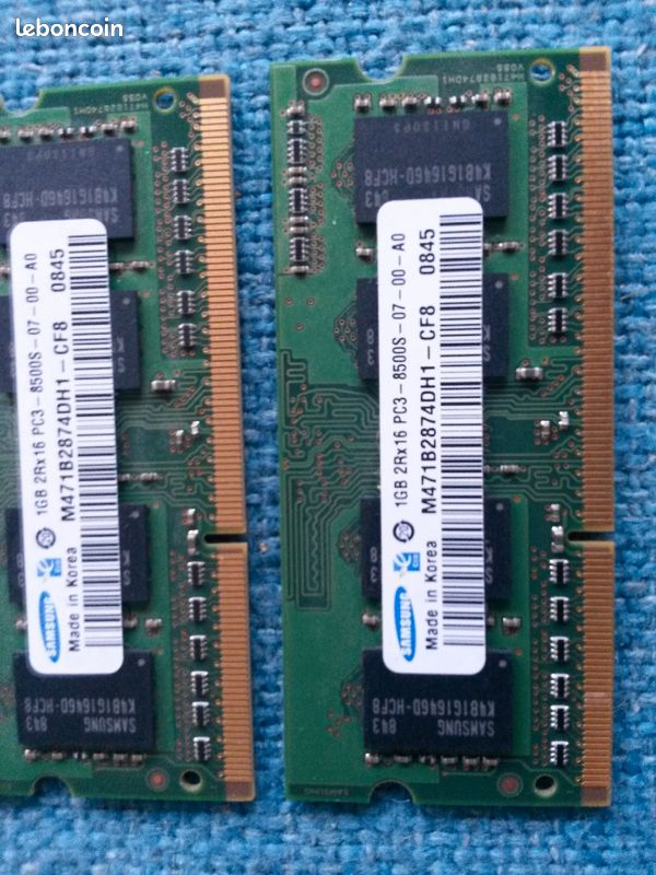 2 x 1-GB = 2-GB de mémoire PC3 8500s Samsung RAM (image 2)