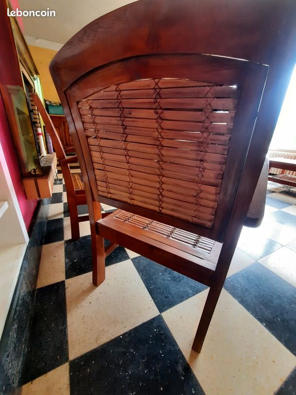 2 Fauteuils bois style indonésien (image 3)
