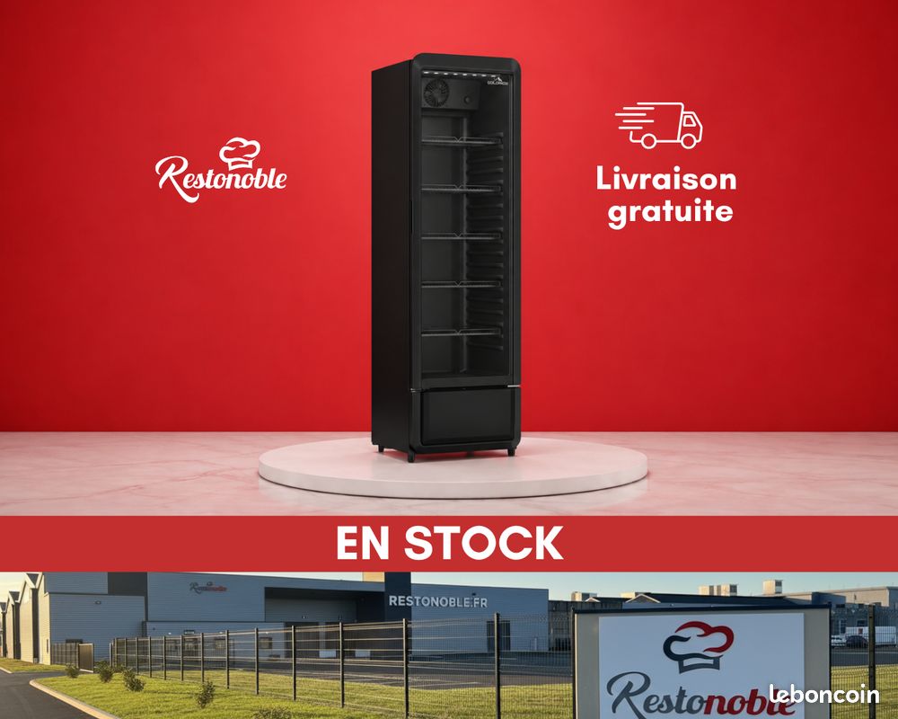 ❄️❄️STOCK ❄️❄️ Armoire à boissons 280 Litres avec roulettes à l'arrière Full Black PREMIUM - GOLDINOX (image 1)