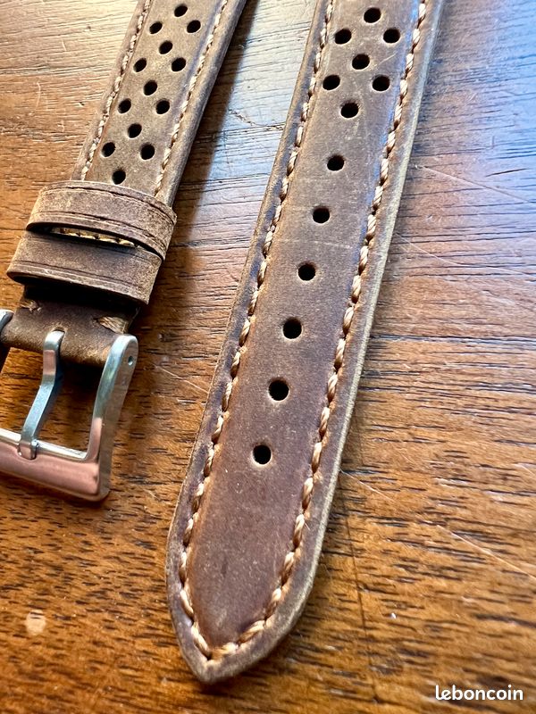 Rios1931 20 mm/18 mm bracelet de montre en cuir véritable bande