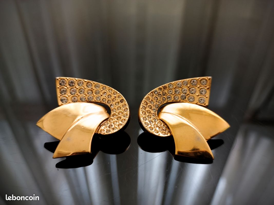 Boucle d’oreille EM2489 plaqué or | Base goutte connecteur pour bijoux