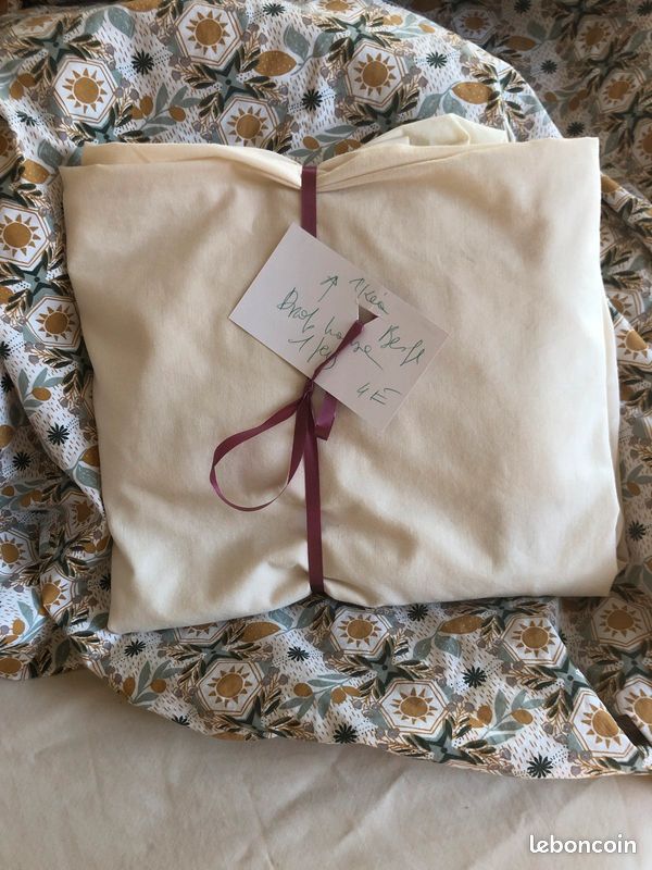 Drap-housse pour une personne IKEA, beige clair (image 2)