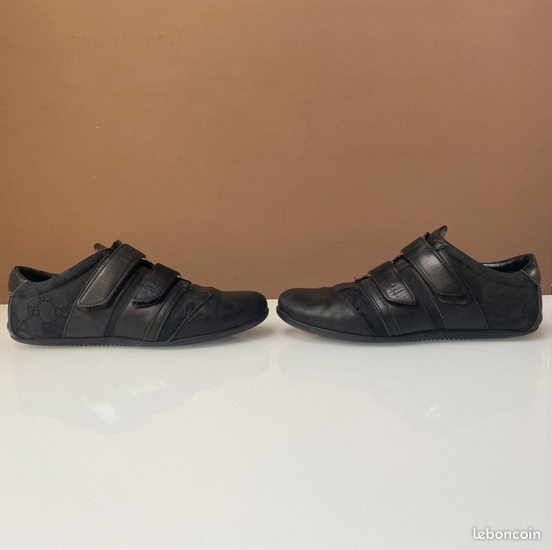 Tennis Gucci vintage en cuir noir (image 6)