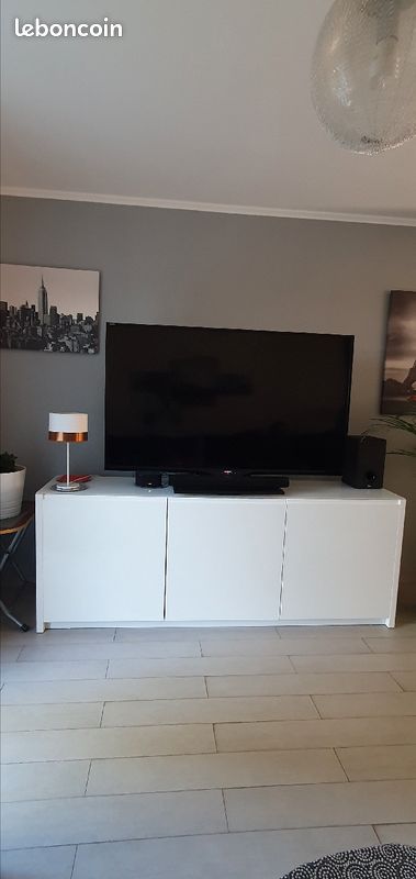 Buffet de salon moderne laqué blanc (image 2)