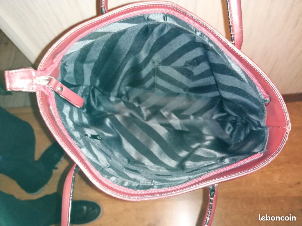 Sac en cuir bordeaux (image 3)