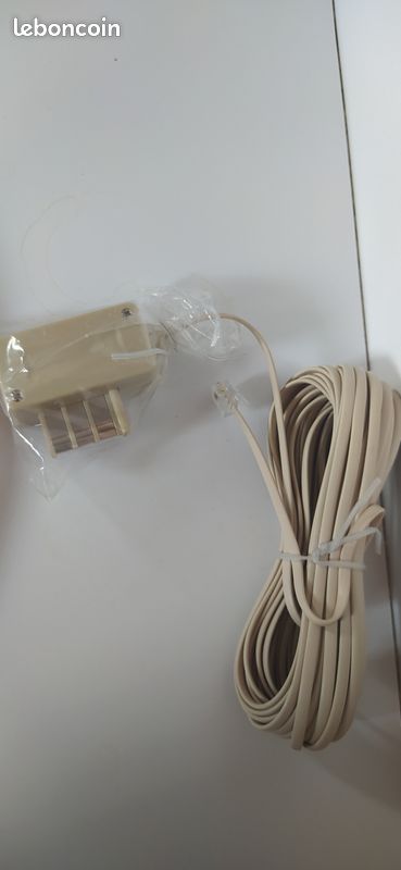 Vintage câble neuf téléphonique avec prise (image 2)