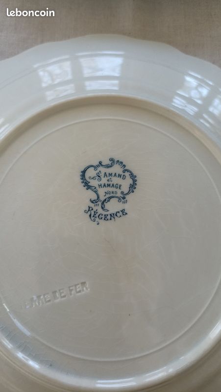 Grand Service De Table 69 Pièces St Amand - Modèle Hamage (Années 30, Porcelaine) - Occasion