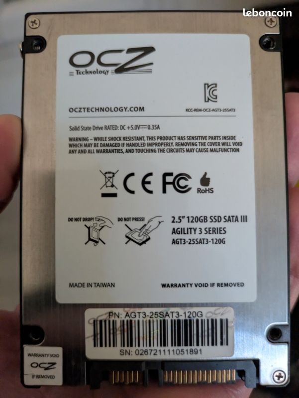 SSD ocz agility 120go Accessoires informatique