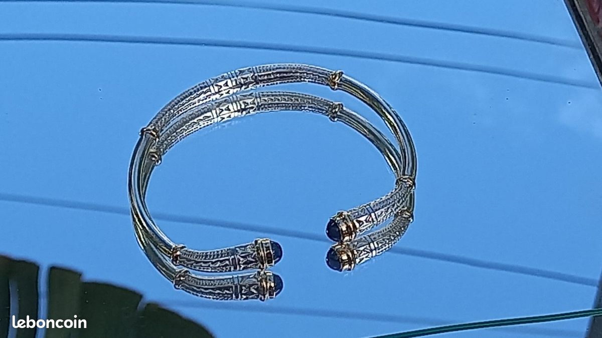 Bracelet jonc or - argent (image 3)