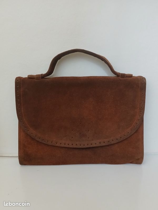 Sac à Main Vintage Bally En Cuir Marron - Grand Modèle Porté épaule - Occasion Très Bon état