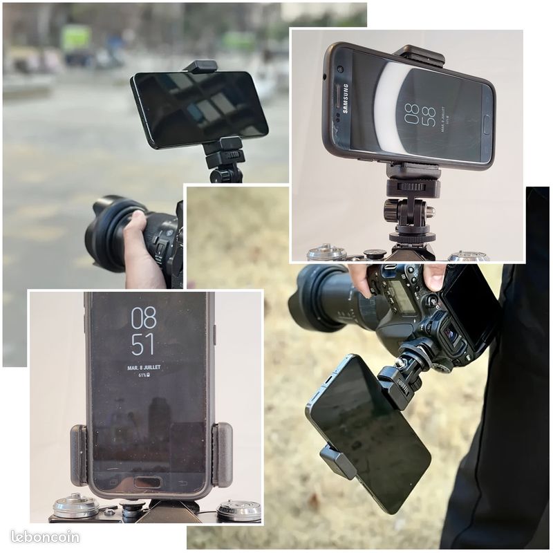 📸 1 Support de téléphone universel et 1 adaptateur griffe flash pour appareil photo – Neufs (image 18)
