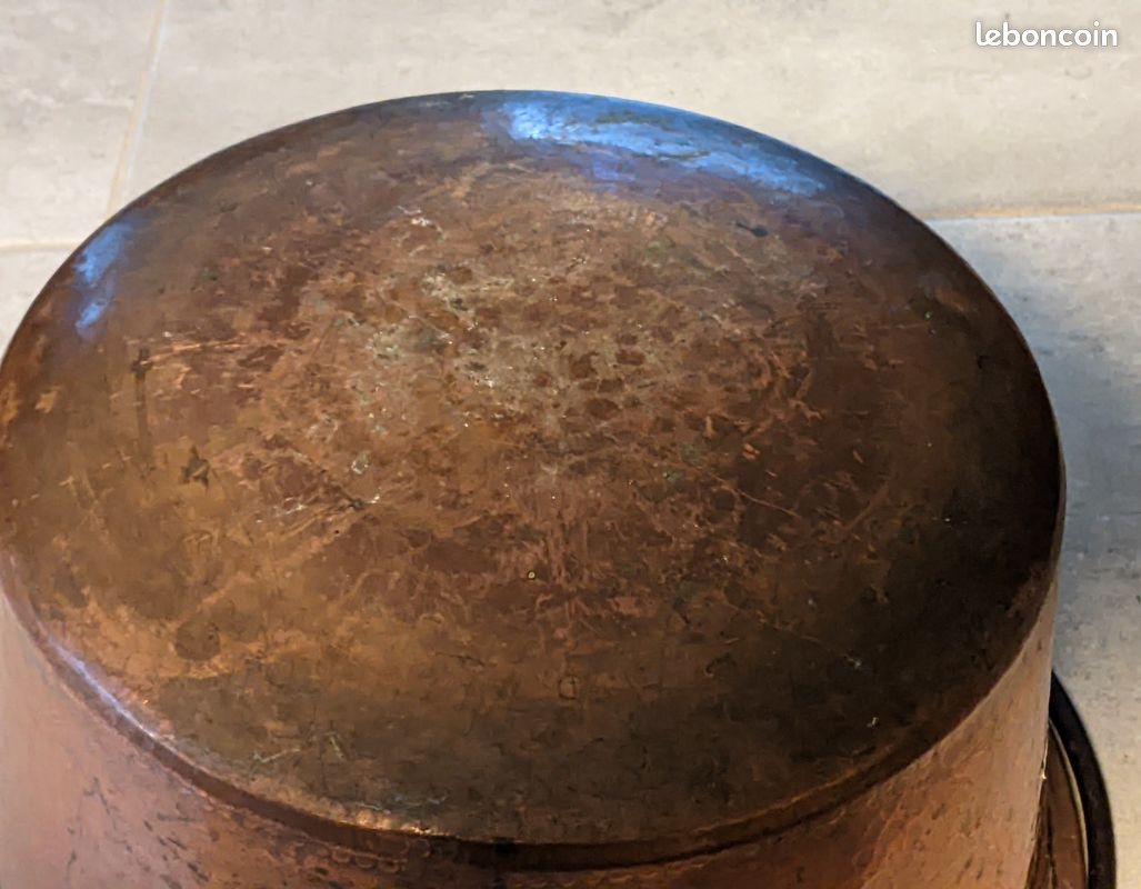 Chaudron en cuivre martelé pour décoration début XXième (image 6)