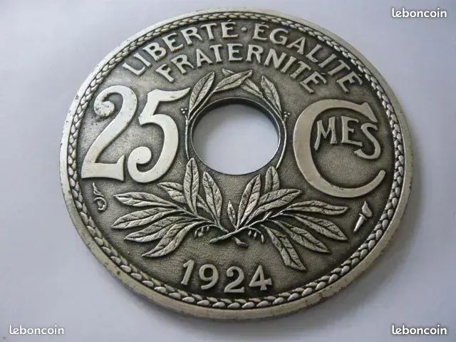 Dessous-bouteille comme pièce 25 cts 1924 (image 1)