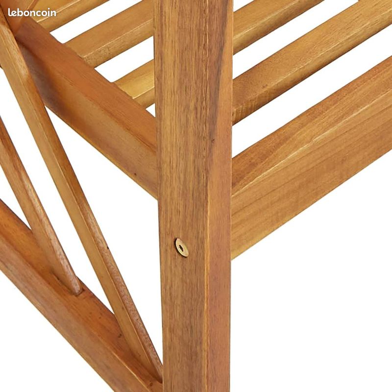 Lot de 2 Chaises Bois Massif Acacia - Fauteuils de Jardin - Mobilier Extérieur Terrasse (image 5)