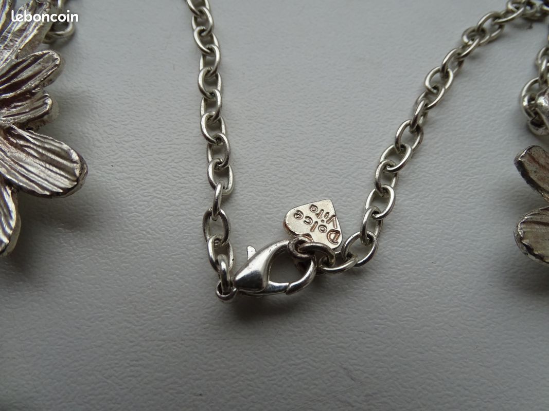 Collier Vintage Dolce Vita Métal Argenté - Bijou Occasion En Superbe état