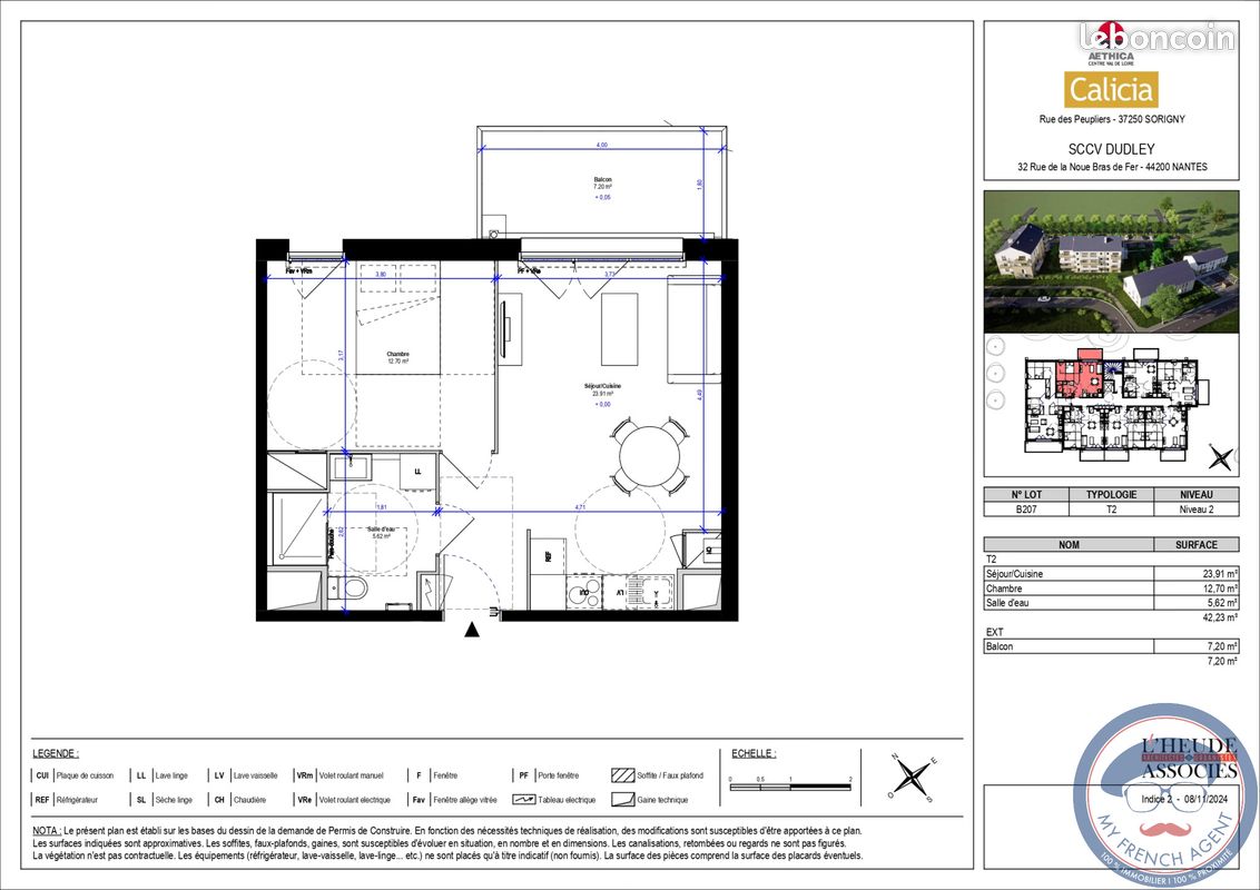 Appartement 2 pièces 42 m² · à Sorigny · 42 m² · 147 000 €
