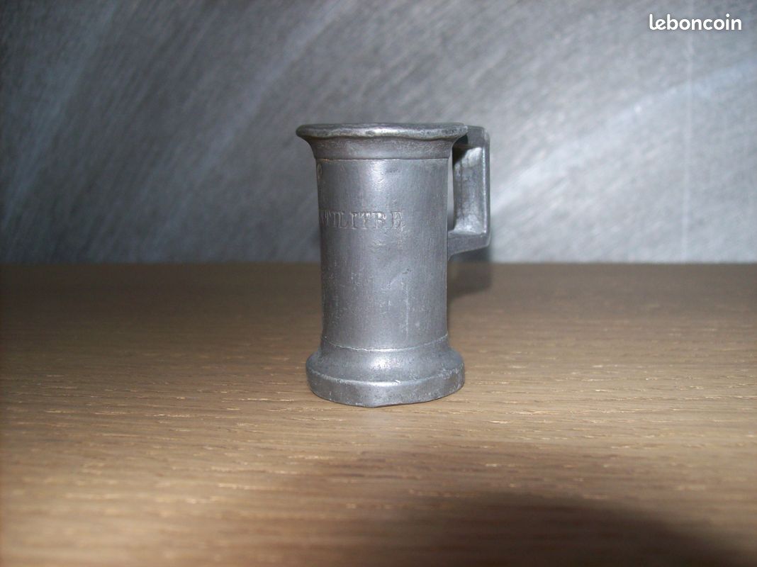 Etain,centilitre,objet ancien,19 e siècle,pichet, (image 1)