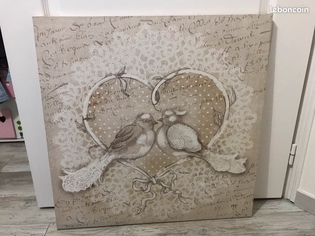 Tableau oiseaux style shabby chic (image 3)