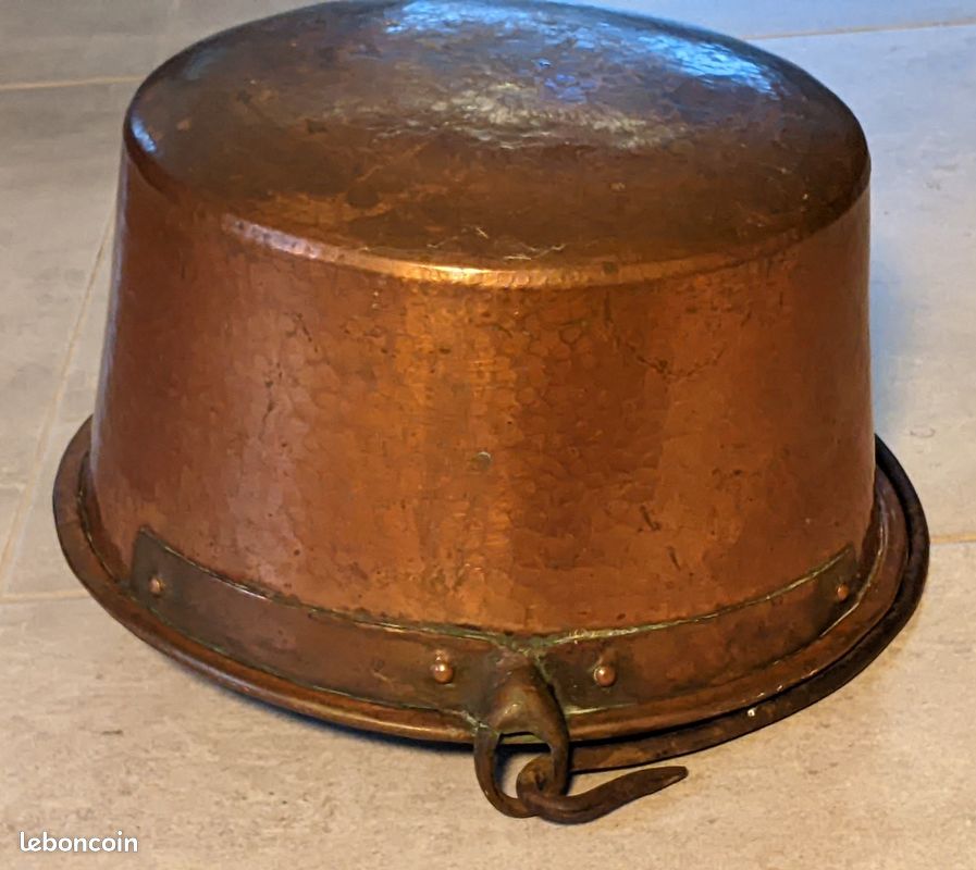 Chaudron en cuivre martelé pour décoration début XXième (image 5)