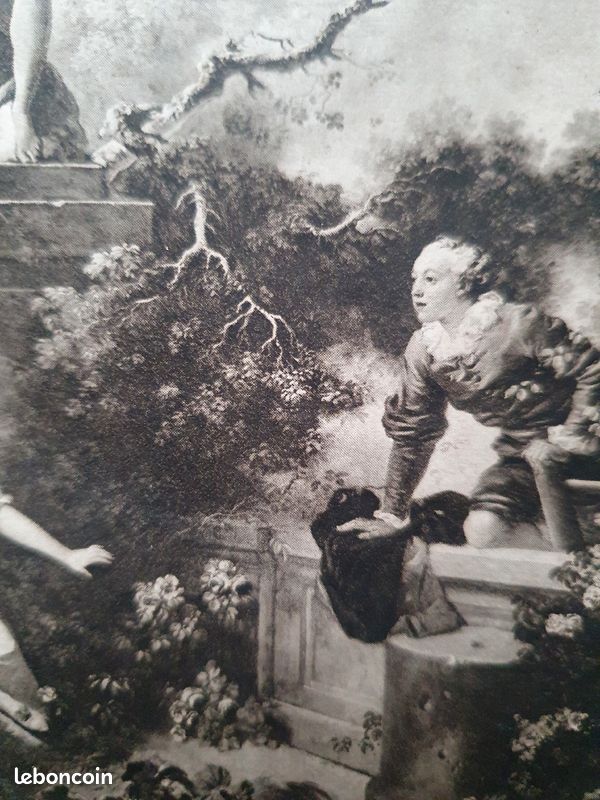 Deux élégants petits cadres avec des impressions anciennes reprenant deux célèbres tableaux de Frago (image 3)