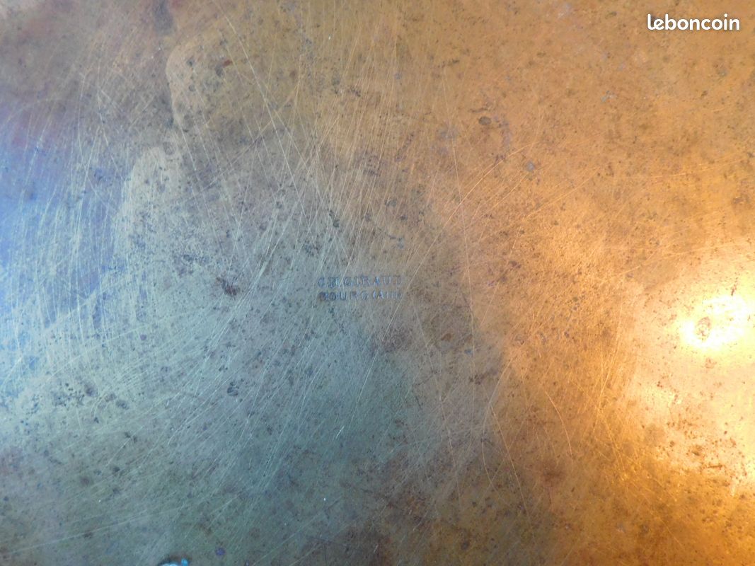 Paire d ancien plateaux laiton pour balance roberval (image 4)