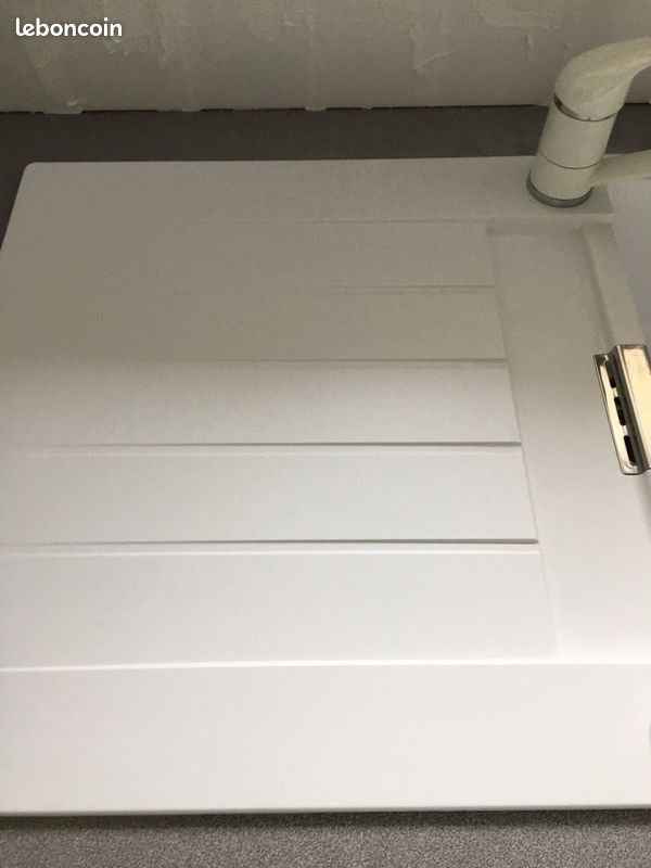 Évier en granit blanc 1 bac à encastrer Galvani (image 2)