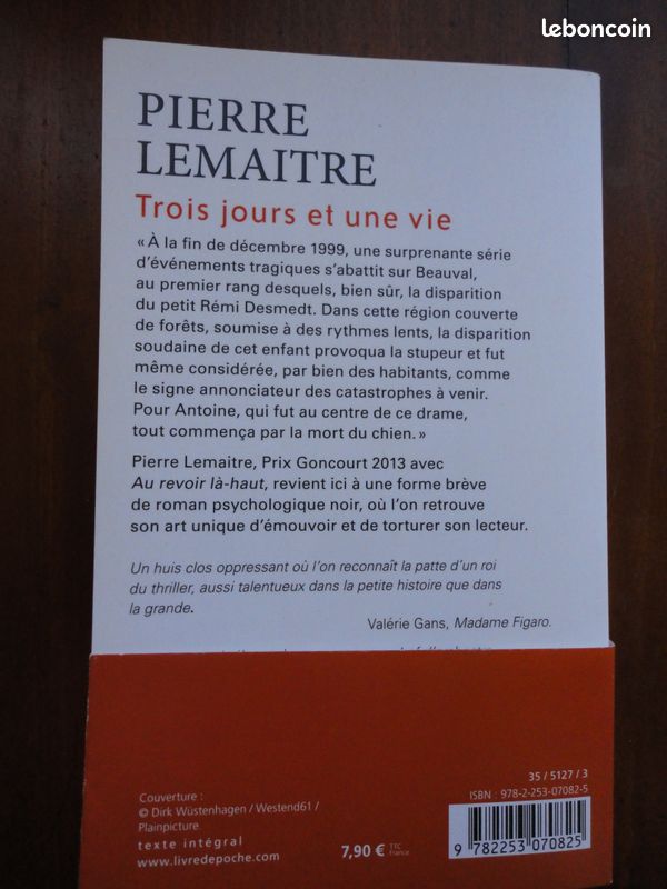 Livre de poche - Trois jours et une vie de Pierre LEMAITRE (image 2)