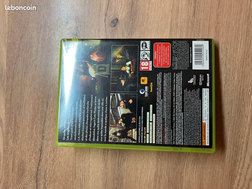 Jeu Xbox 360 L.A. Noire - Version PAL FR (française) - Très Bon état - Rockstar Games