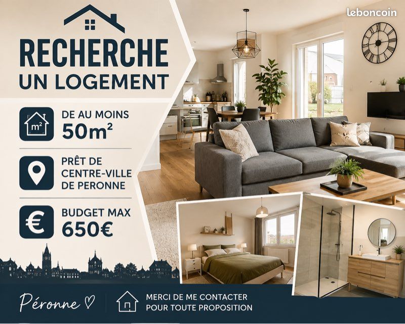 Appartement 2 pièces 50 m² · à Péronne · 50 m² · 650 €