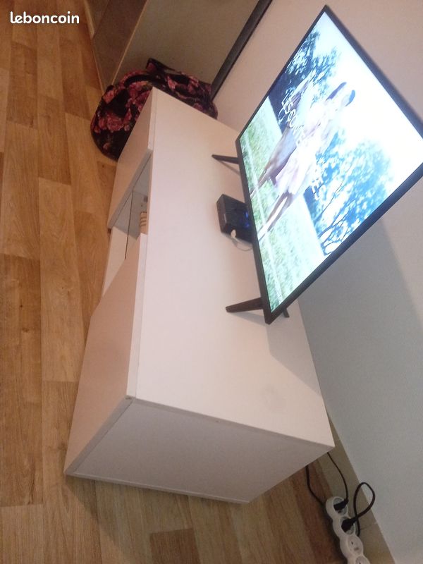 Meuble blanc led 113cm (image 1)