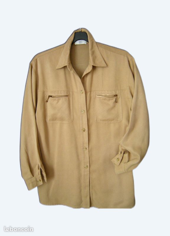 Chemise/surchemise suedee beige (image 1)