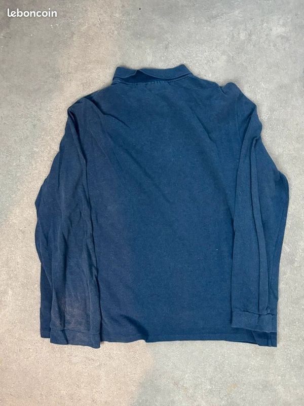 Polo Lacoste manche longue vintage devanlay bleu marine logo brodé 100% Cotton taille XL (image 8)