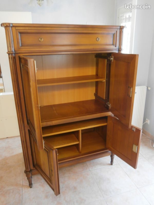 Très beau meuble de rangement en merisier massif style Louis XVI (image 13)