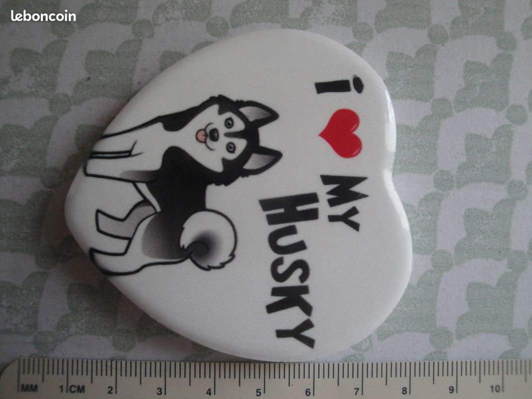 Magnet coeur chien Husky ❤ (image 3)