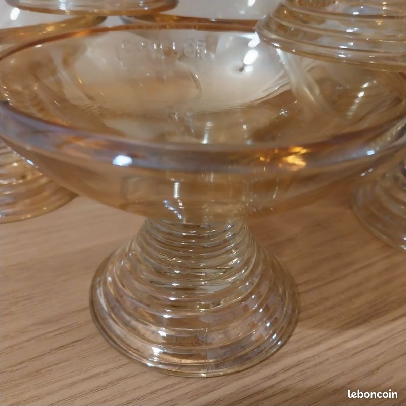 Lot De 4 Coupes à Glace Vintage IJBOERKE - Design Bistrot Des Années 70/80 - Comme Neuves