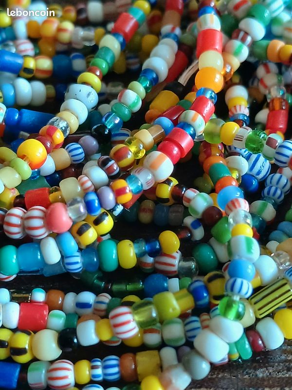 3 brins de perles de rocaille anciennes pour bijoux (image 6)