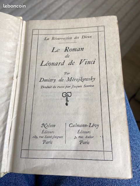 Livre ancien Léonard de Vinci – Merejkovski – Édition Nelson – Reliure Art Nouveau – Collection (image 2)