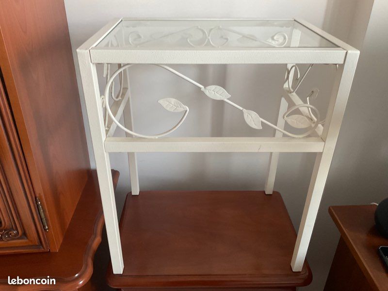 TABLE BLANCHE FER 50x42x30 8 eur SERGIO1 (image 2)