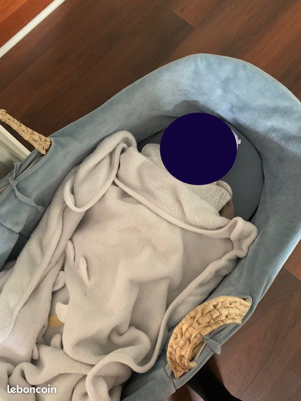 Couffin nouveau né - bleu - bon état (image 2)