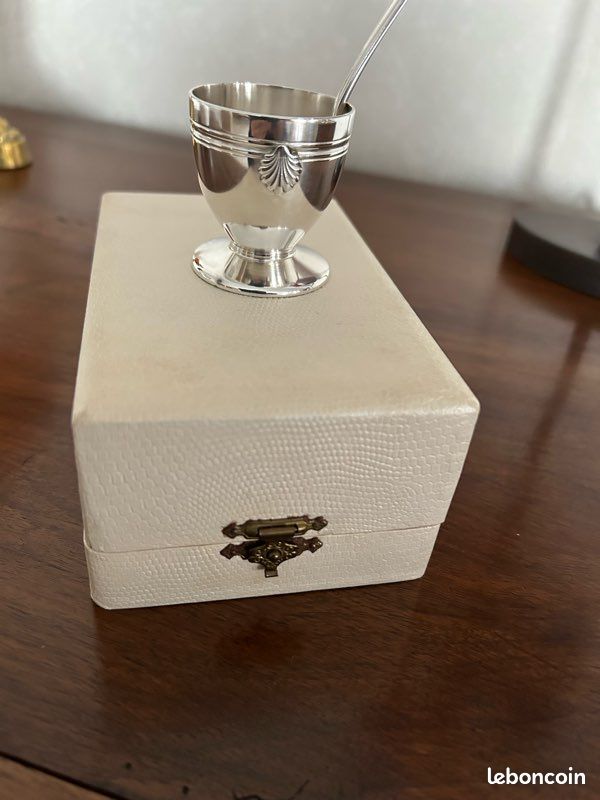 Coffret Coquetier Et Cuillère Létang Rémy – Inox Made In France – Vintage 1960/70 – Baptême