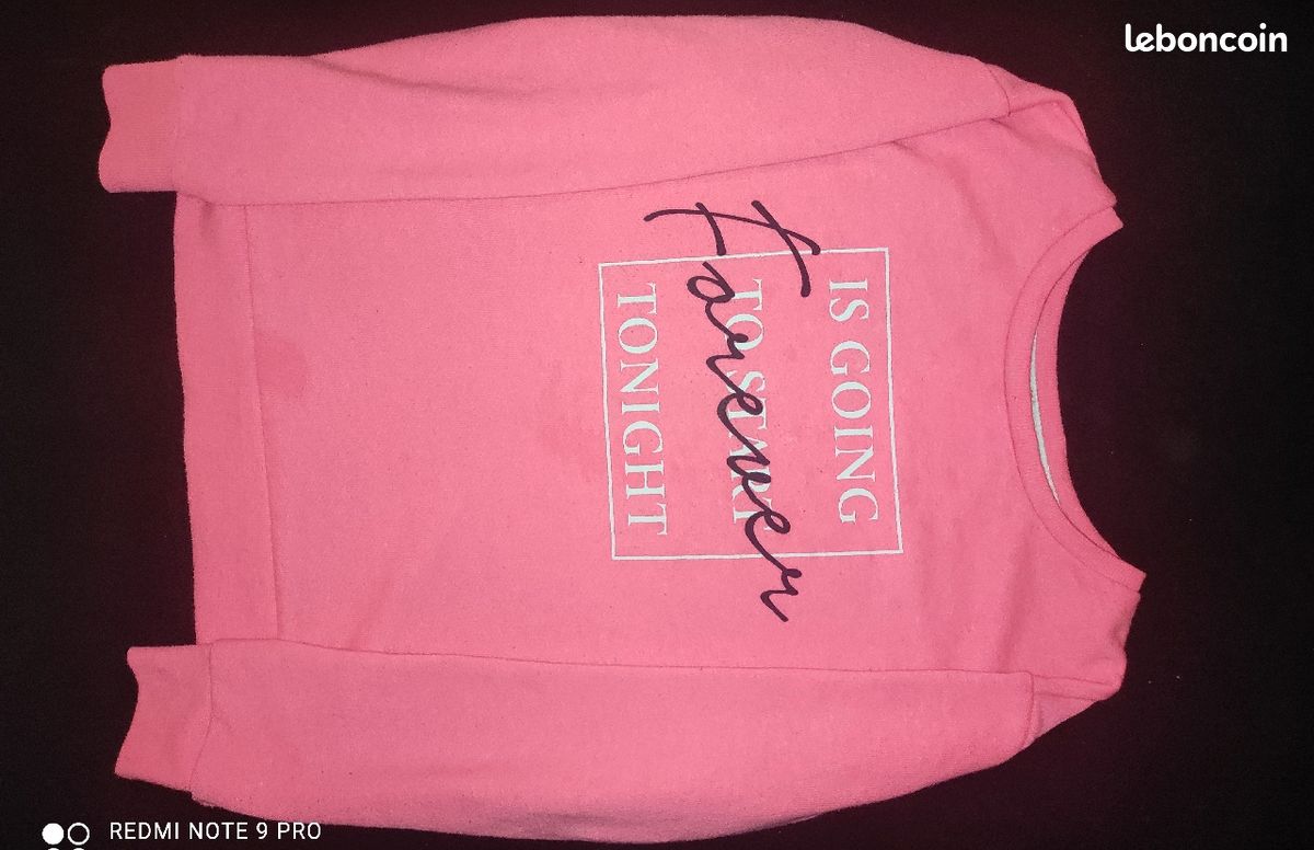 Pull manches longue rose (image 3)