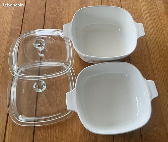 Cocotte Pyroflam Vintage – Céramique Blanche – 18,5 Cm – 1,5 L – Gaz/électrique