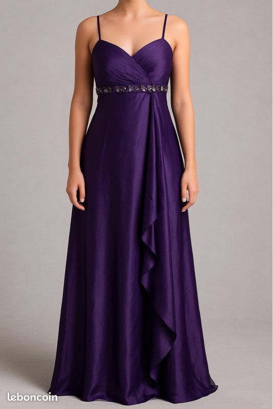 Robe En Soie Violette ALI RO - Taille 2, Avec Poches - Occasion Très Bon état