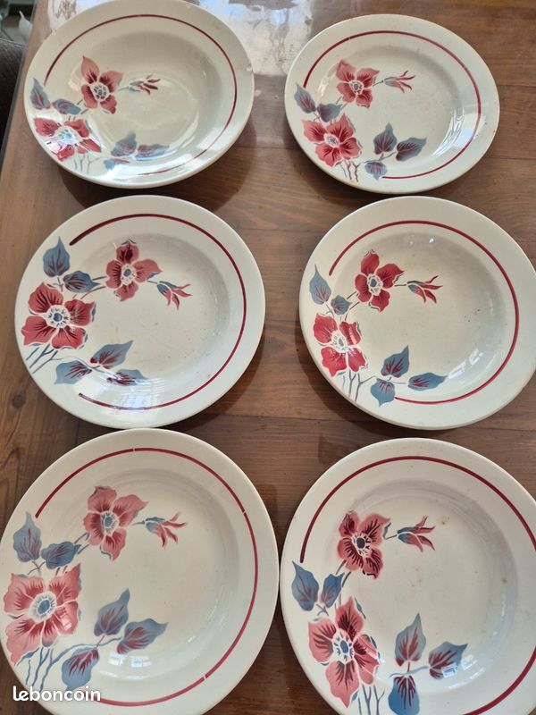 5 assiettes creuses + 1 assiette plate (image 1)