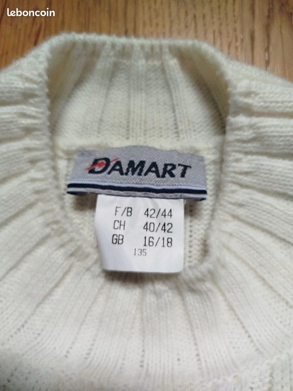 Pull Damart Rayé Laine Et Acrylique - Taille 42/44 (L) - Neuf Avec étiquettes
