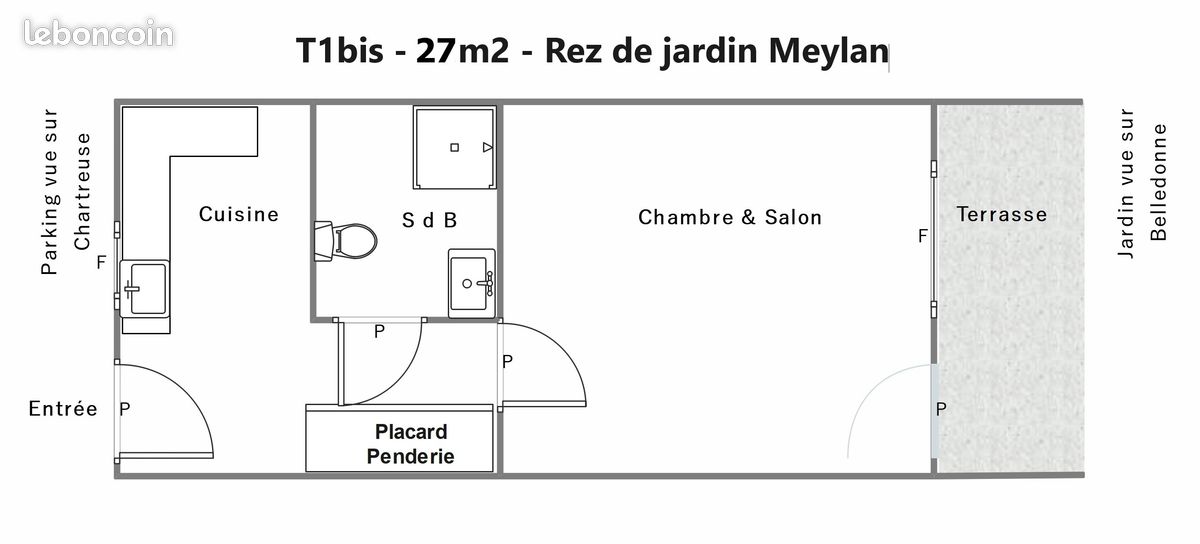 Appartement 2 pièces 27 m² · à Meylan · 27 m² · 100 000 €