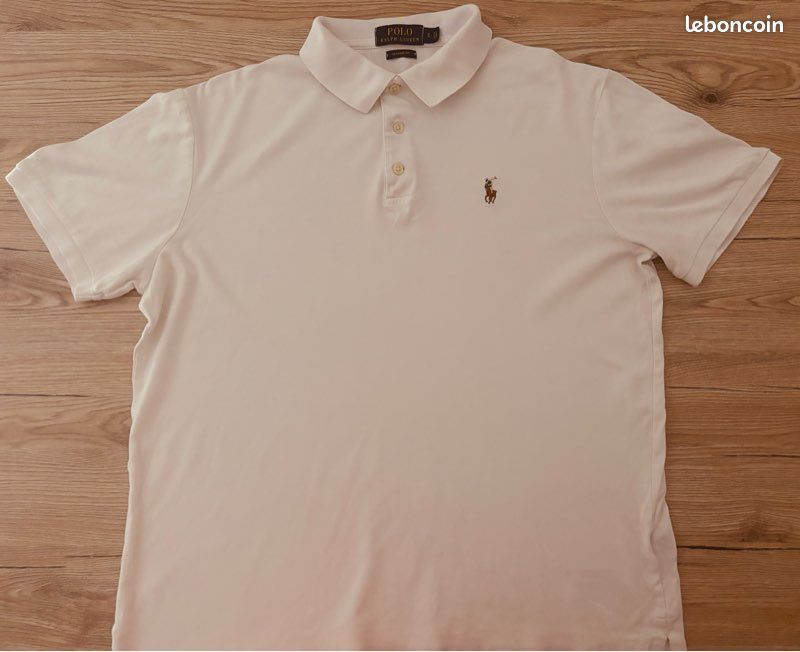 Polo Ralph Lauren blanc classique – Taille S (image 3)