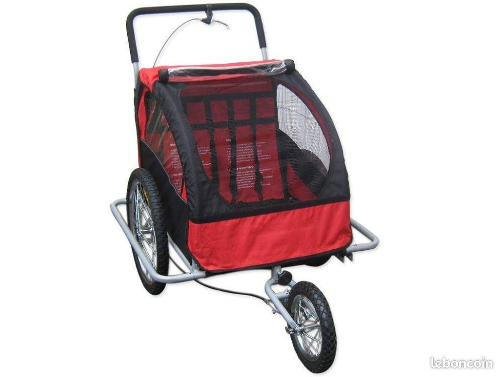Remorque vélo Jogger - 2 en 1 - Pour 1 ou 2 enfants - Neuve - Livraison gratuite en Europe (image 5)