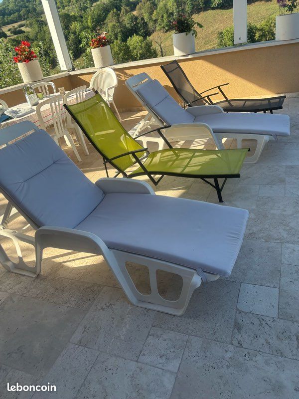 Vends 4 chaises longues terrasse (image 1)