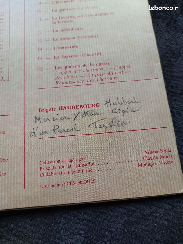 Vinyle LP 33 tours Louis-Claude Daquin - Premier livre de pièces de Clavecin - Brigitte Haudebourg - Arion ARN 31905 (image 3)